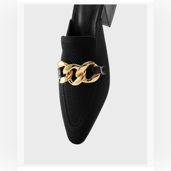 Women's Knit Pointed Toe Chunky Heel Mules #939 - Picture 15 of 15